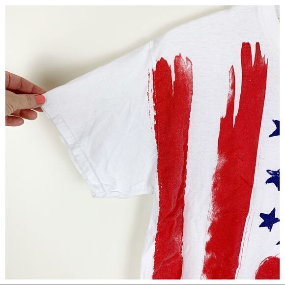 Delta Pro Weight Cotton Patriotic Flag Tee Sz M - Picture 6 of 11